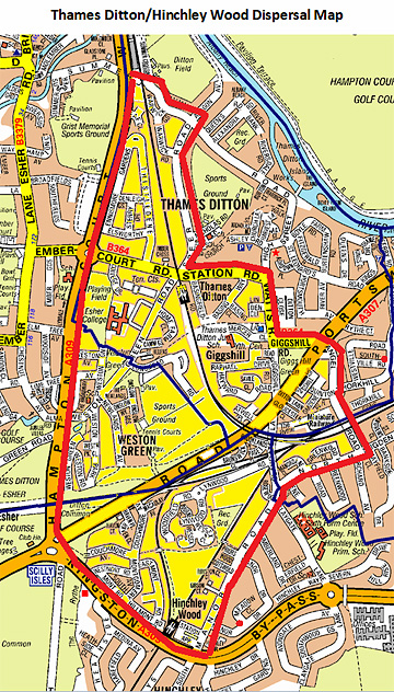 Surrey Police dispersal order map