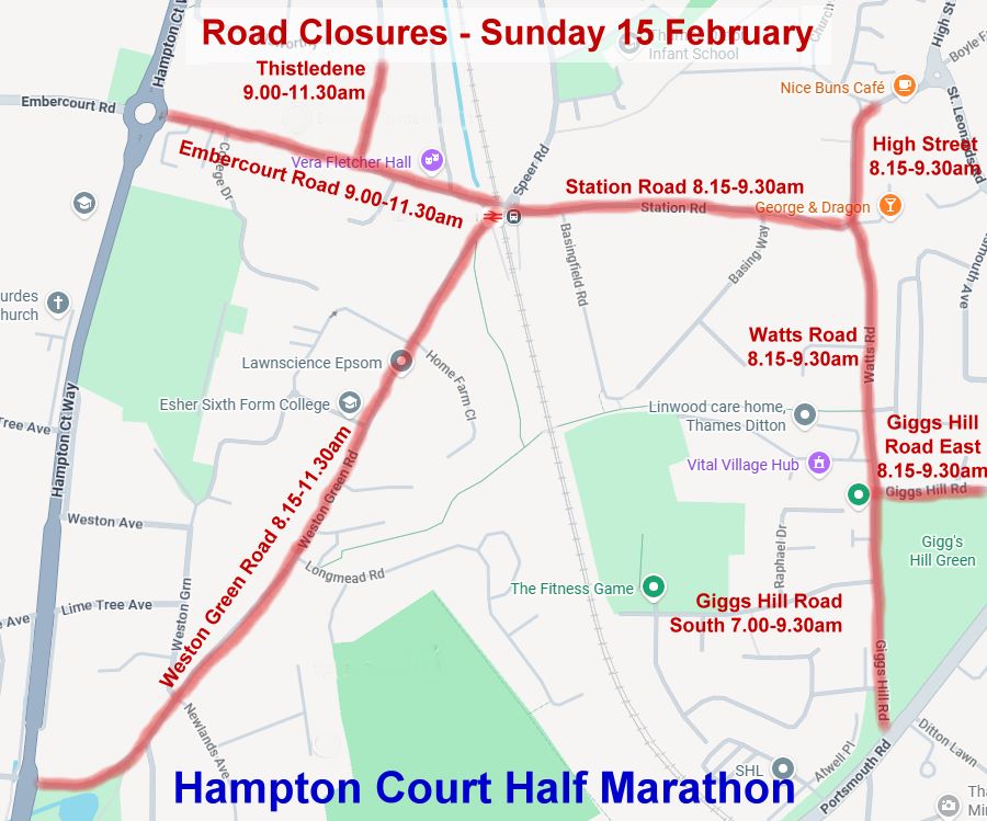 Brief road closures - Sun.15 February