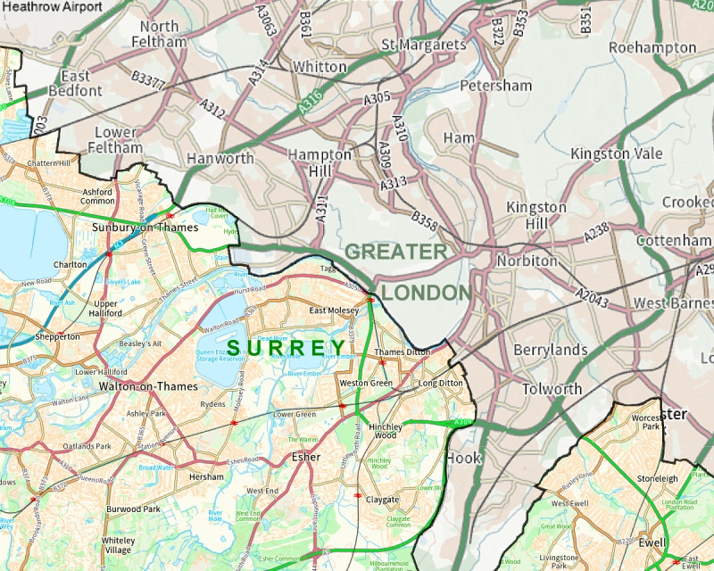 NE Surrey SW Greater London MR