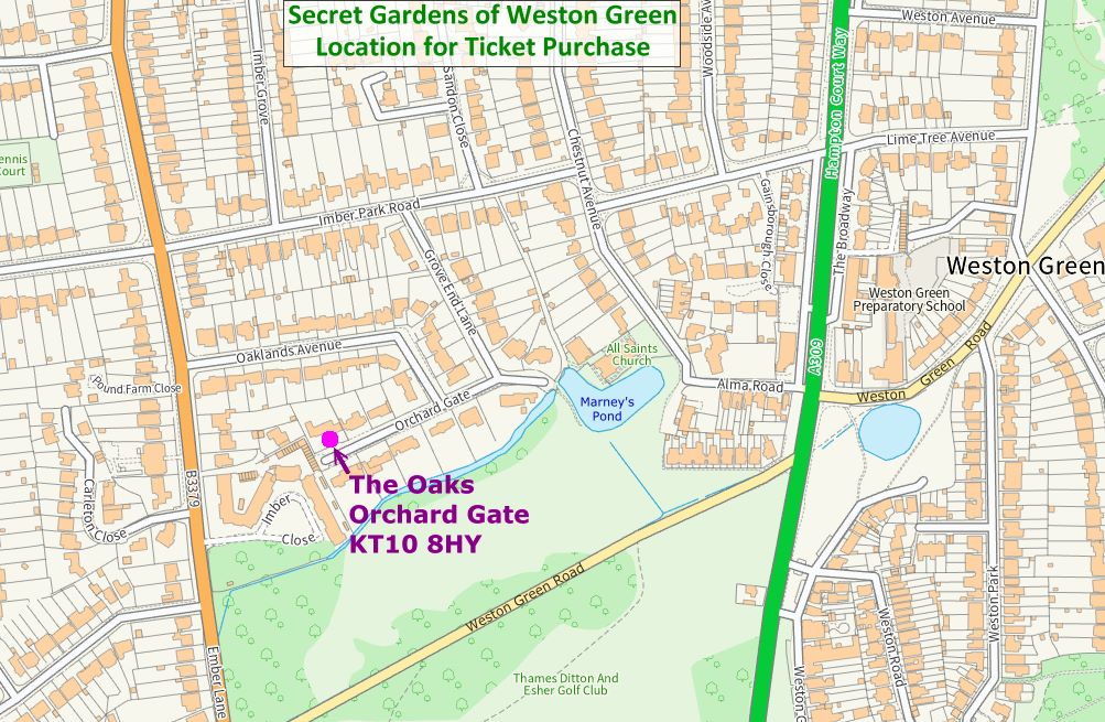 Secret Gardens ticket location map